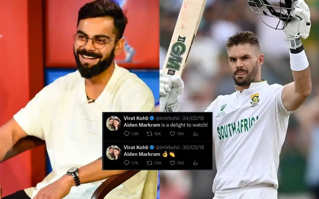 Virat Kohli tweeted for Markram [Source: @sleepyxoxoheads/X.com]