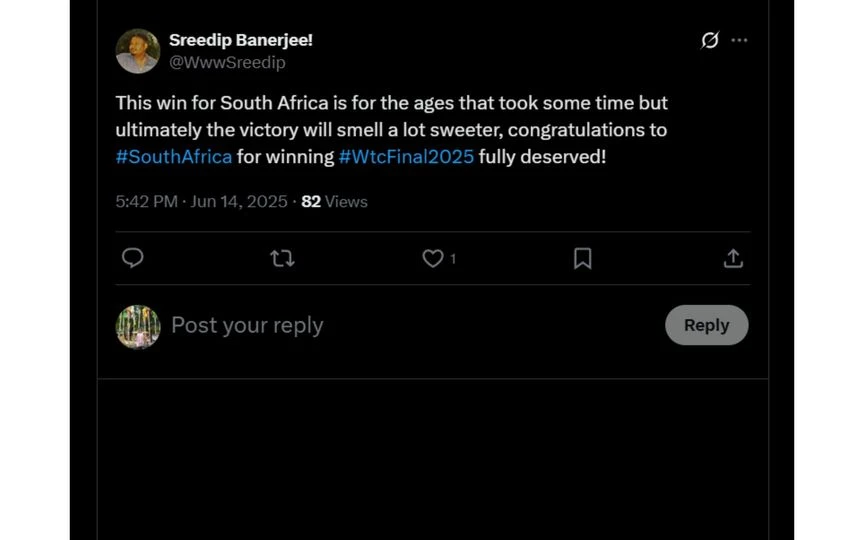 Fan's Tweet (Source: @Wwwsreedip/x.com)