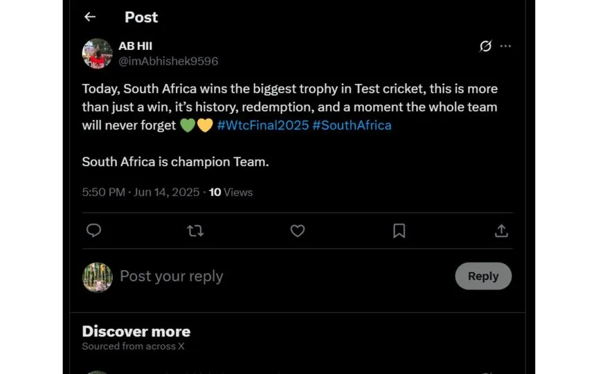 Fan's Tweet (Source: @imAbhishek9596/x.com)