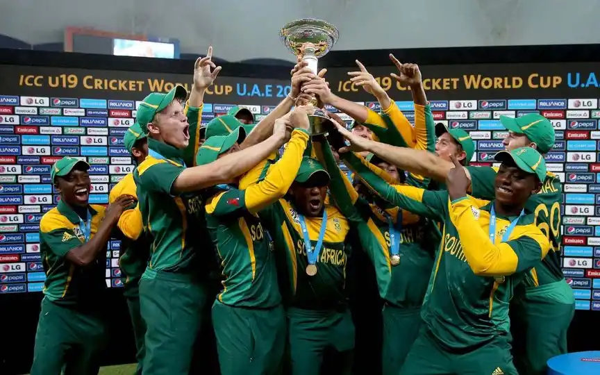 South Africa with the U19 World Cup in 2014 [Source: @ICC/x.com]