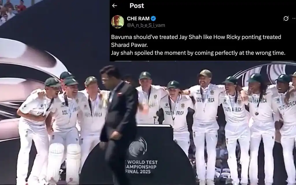 Jay Shah getting criticised [Source: @Ben_Wisden/x.com]
