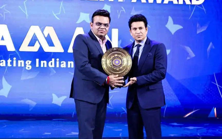 Sachin Tendulkar and Jay Shah - (Source : @SachinRtX.com)