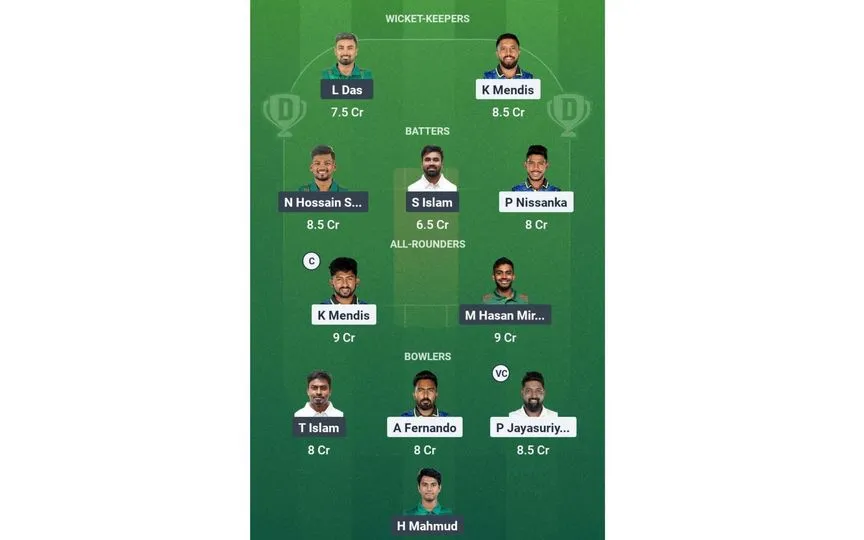 SL vs BAN 1st Test: Dream11 Team 1 ( Source: @Dream11 App)