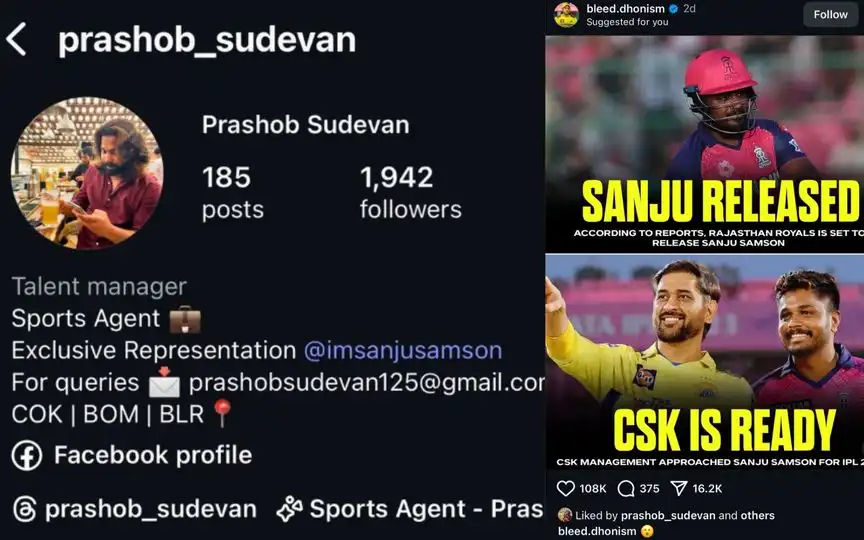Sanju Samson's managers post (Source:@Samsoncentral,x.com)