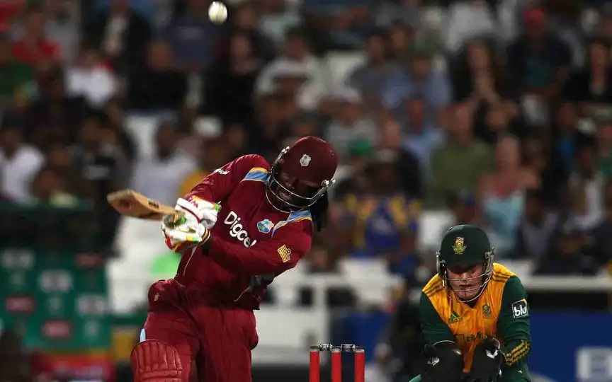 Chris Gayle against South Africa (Source:@ICC/X.com)