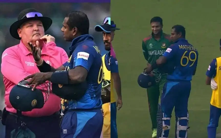 Angelo Matthews getting timed out against Bangladesh [Source: @praneetsamaiya, @ImTanujSingh/X.com]