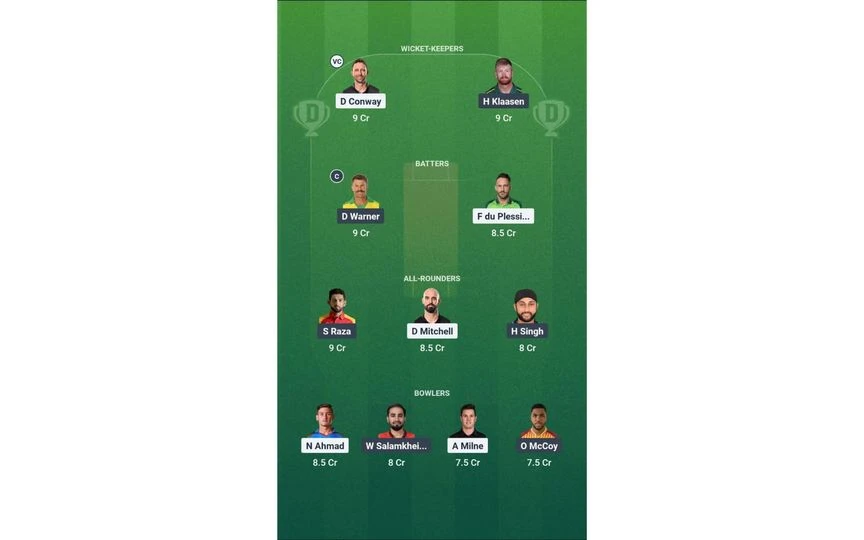 TEX vs SEA Team 1. [Source - Dream11 App]