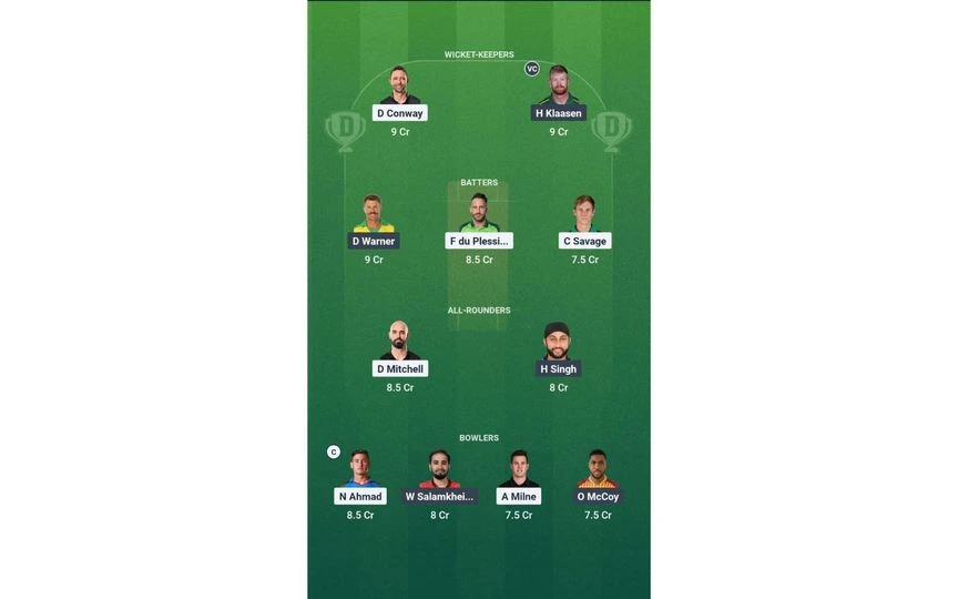 TEX vs SEA Team 2. [Source - Dream11 App]