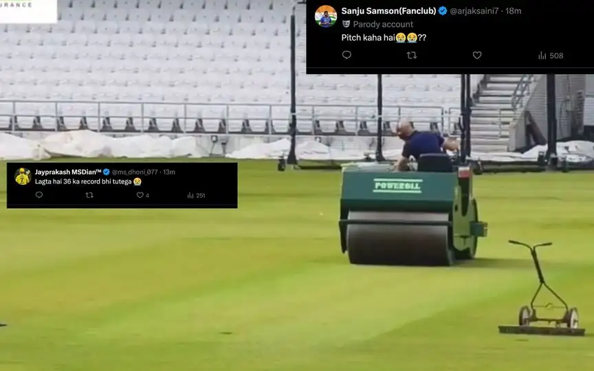 Internet reacts To The Pitch - (Image Credit : @RevSportz/X.com)
