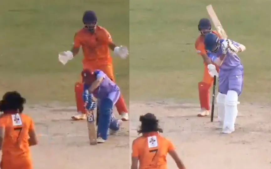 Digvesh Rathi's five wickets in a local game (Source:@DrSanjivGoenka/X.com)