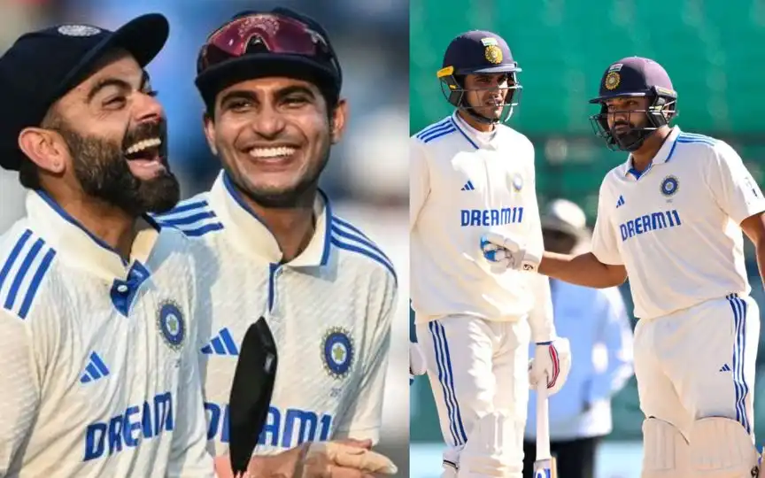 Shubman Gill with Rohit Sharma and Virat Kohli [Source: @GillPrince07/X.com]