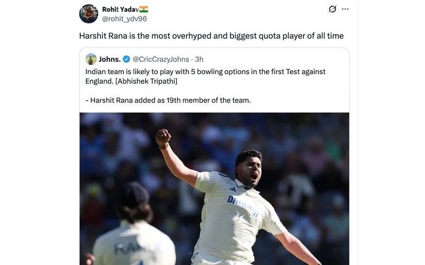 Fan tweet [Source: @rohit_ydv96/X.com]