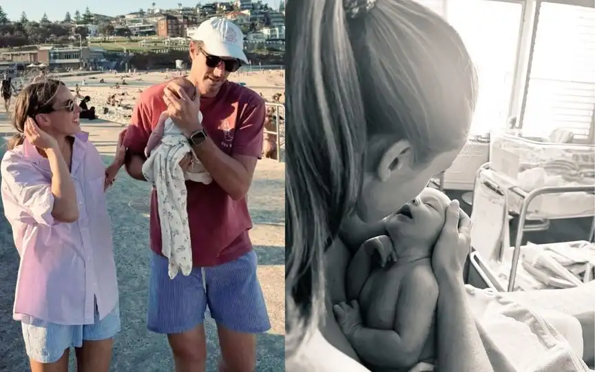 Pat Cummins and Becky Boston have two children (@Hashim__Butt/X.com)