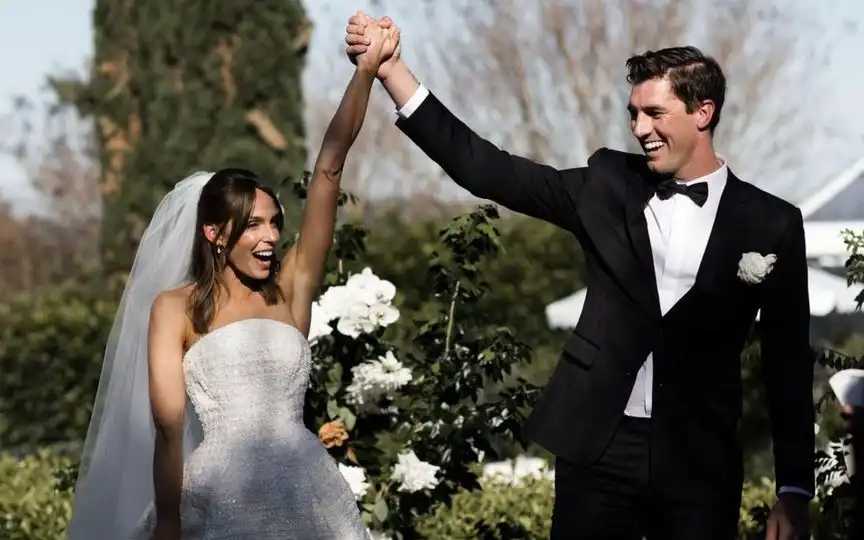 Pat Cummins and Becky Boston got married in 2022 (@KKRiders/X.com)
