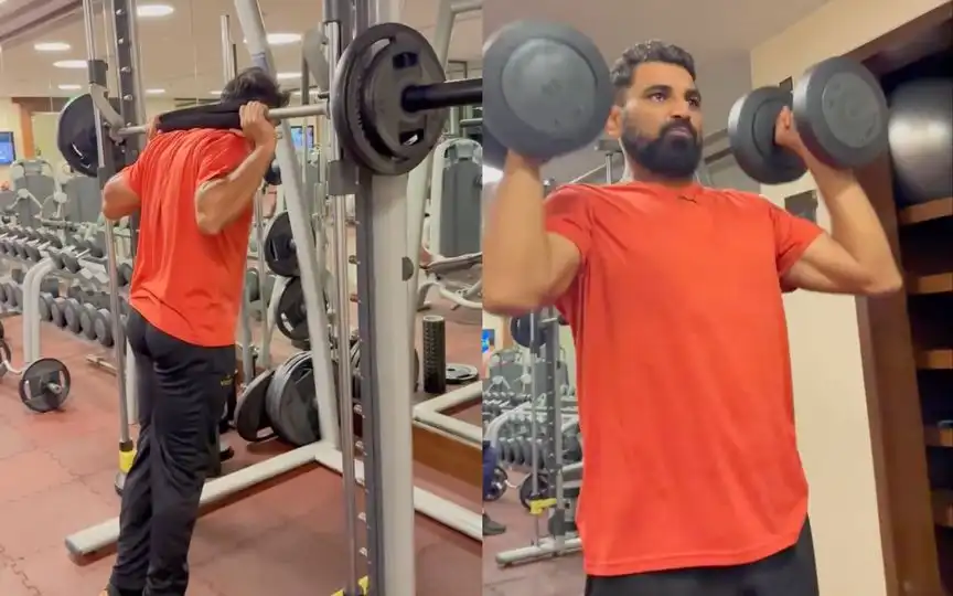 Mohammed Shami trains - (Source : @ScreenGrab/X.com)