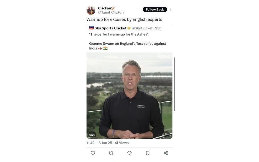 TR on Graeme Swann 8. [Source - x.com]