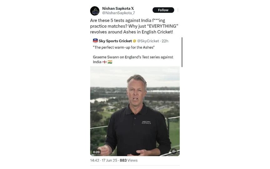 TR on Graeme Swann 7. [Source - x.com]