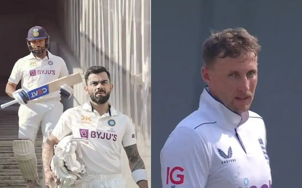 Rohit Sharma with Virat Kohli and Joe Root [Source: @AvengerReturns, @mufaddal_vohra/x]