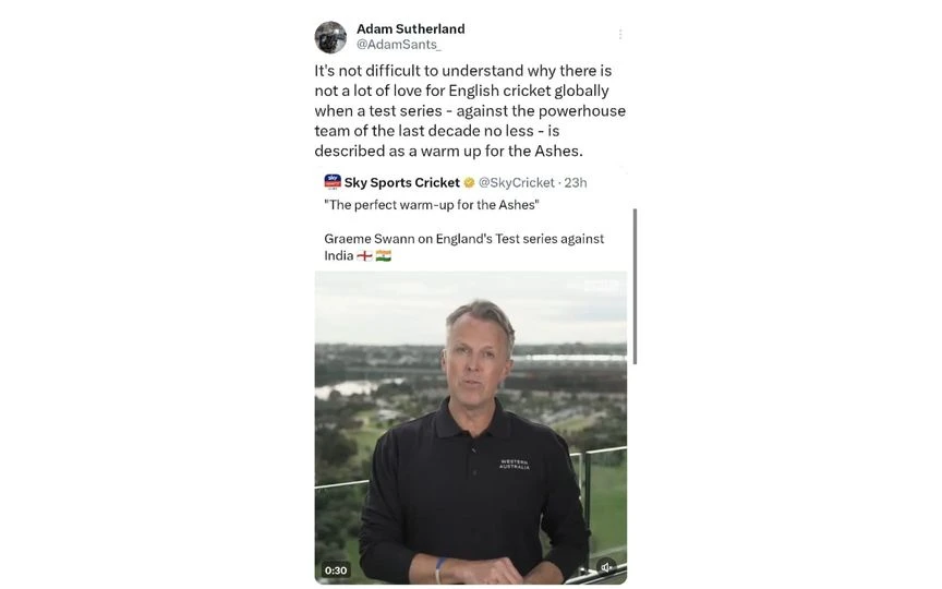 TR on Graeme Swann 3. [Source - x.com]