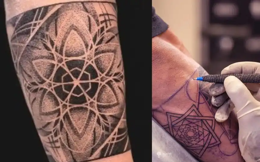 Virat Kohli's Geometric Flower Tattoo (Twitter)