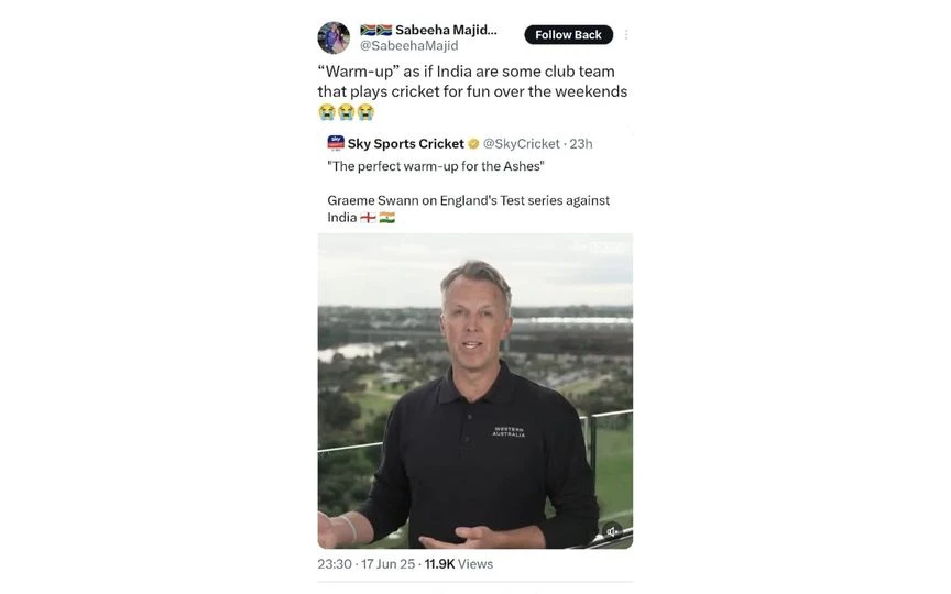 TR on Graeme Swann 1. [Source - x.com]