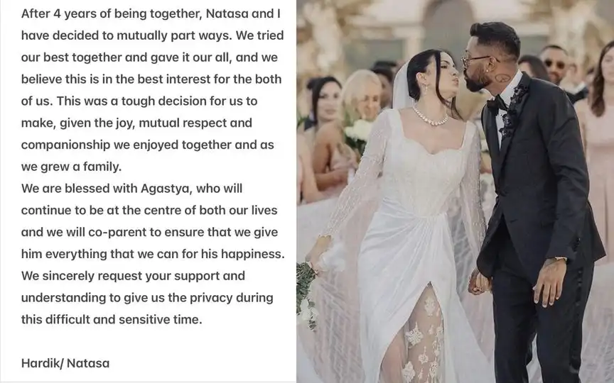 Hardik Pandya’s full statement on divorce with Natasa Stankovic (Instagram.com/hardikpandya93)