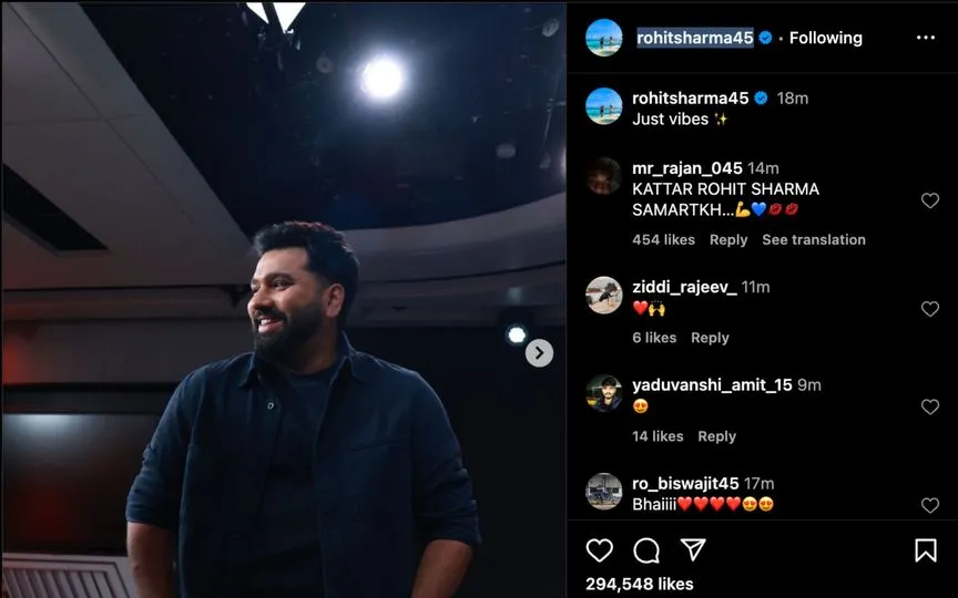 Rohit Sharma's IG post [Source: @rohitsharma45/Instagram]