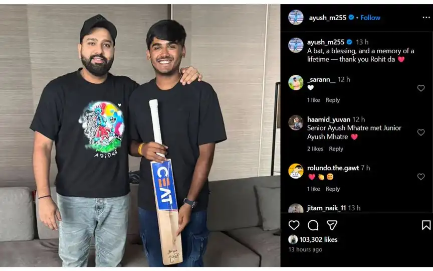 Ayush Mhatre's Instagram post [Source: @ayush_m255/Instagram.com]