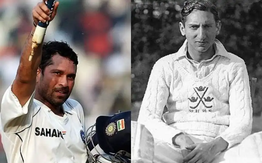 Sachin Tendulkar and Iftikhar Ali Khan Pataudi [Source: @Shebas_10dulkar, @IndoIslamicPage/x]
