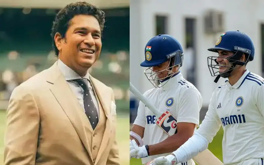 Sachin Tendulkar and Shubman Gill [Source: @KaranDhoni58296, @BCCI/x]
