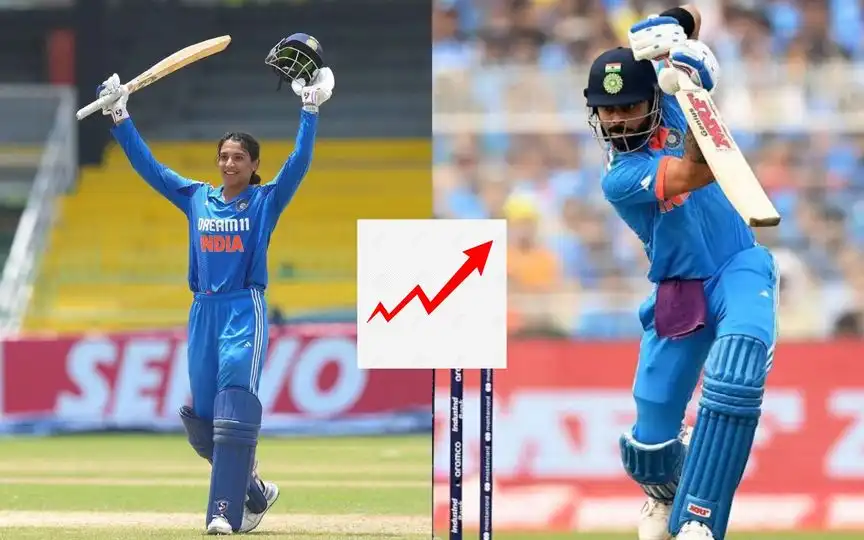 Smriti Mandhana and Virat Kohli (Source:@KalaSeth82924,x.com)