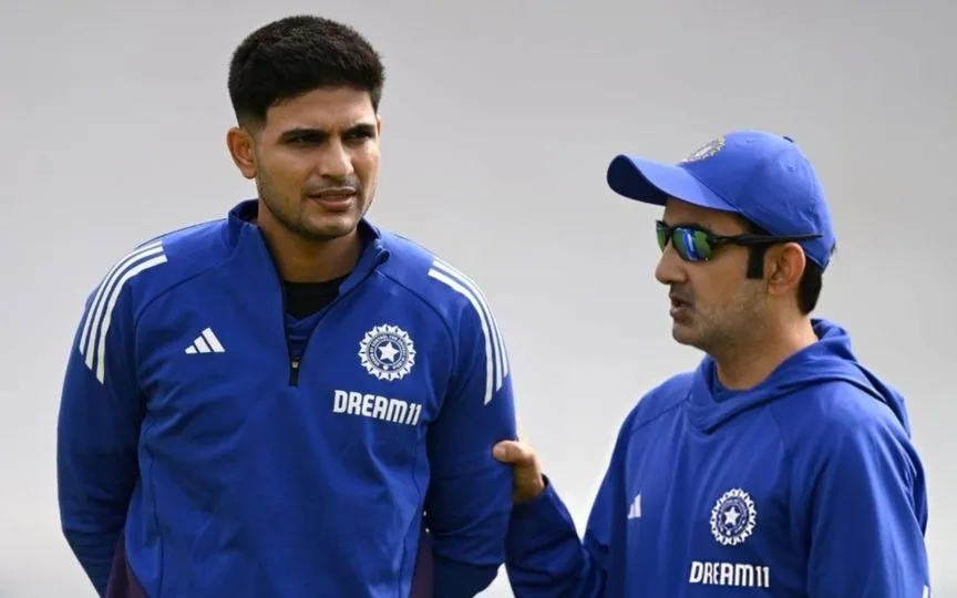 Shubman Gill and Gautam Gambhir (Source:@Saabir_Saabu01,x.com)