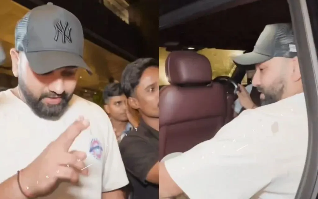 Rohit Sharma interacts with a fan [Source: @rushiii_12/X.com]