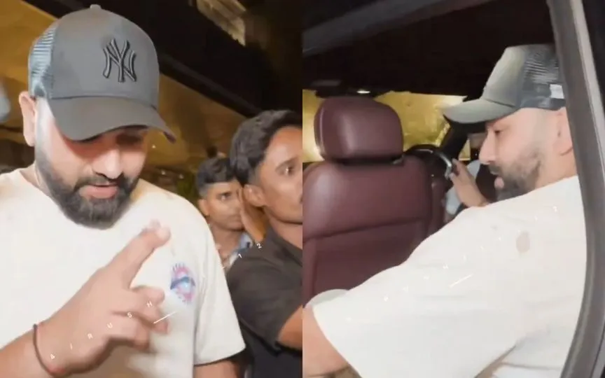 Rohit Sharma interacts with a fan [Source: @rushiii_12/X.com]
