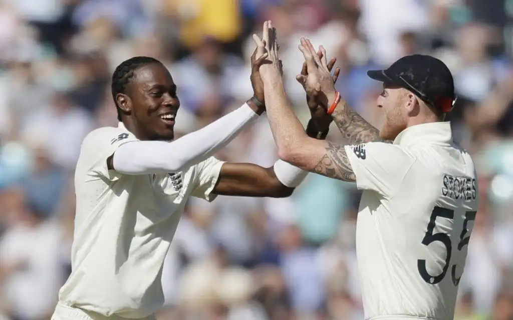 Jofra Archer and Ben Stokes [Source: @CrickitbyHT/X.com]