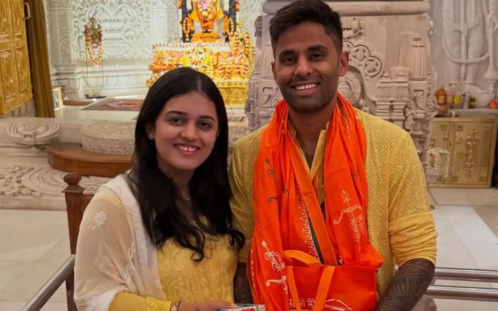 Suryakumar Yadav with his wife Devisha Shetty (Instagram/surya_14kumar)