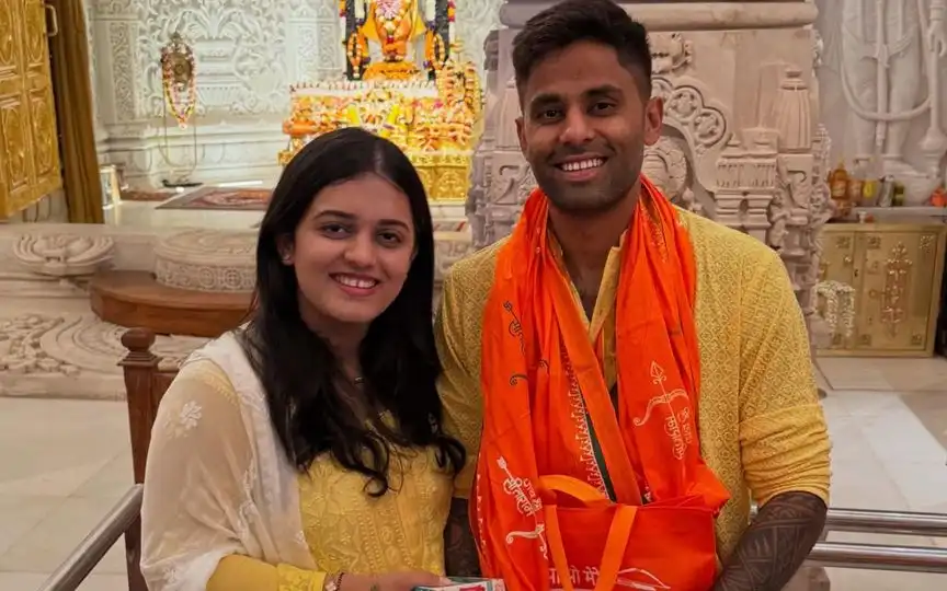 Suryakumar Yadav with his wife Devisha Shetty (Instagram/surya_14kumar)