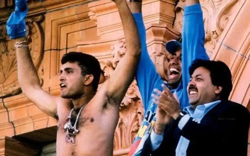 Sourav Ganguly at Lord's in 2002 [Source: @saintkishore/x.com]