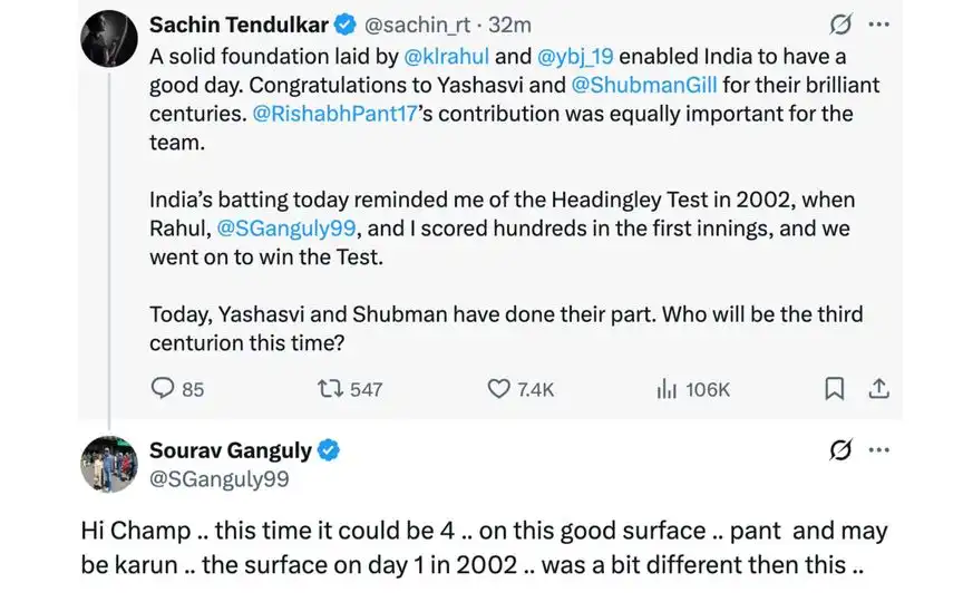 Sachin Tendulkar's tweet [Source: @sachin_rt/X.com]