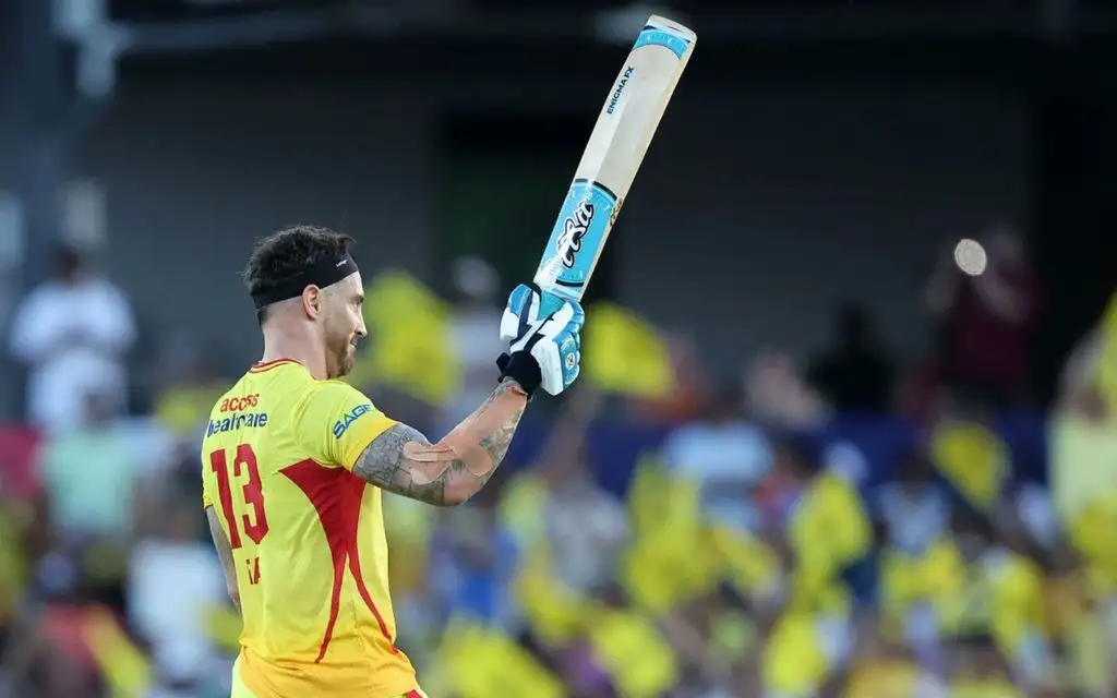 Faf du Plessis slammed a stunning century [Source: @internetumpire/X]
