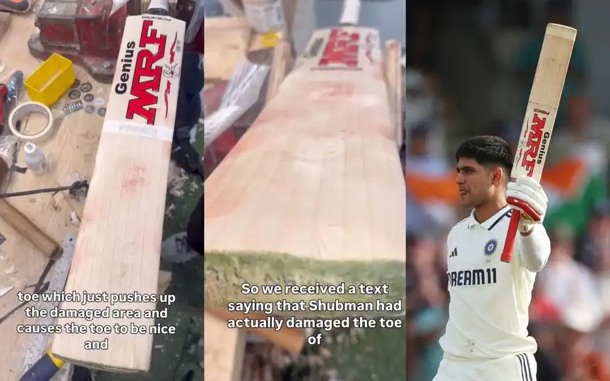 Shubman Gill's bat repaired (Source: AP)
