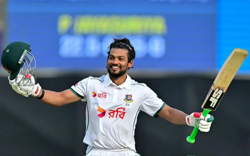 Najmul Shanto scripted history with another Test ton [Source: @CricCrazyJohns/X]