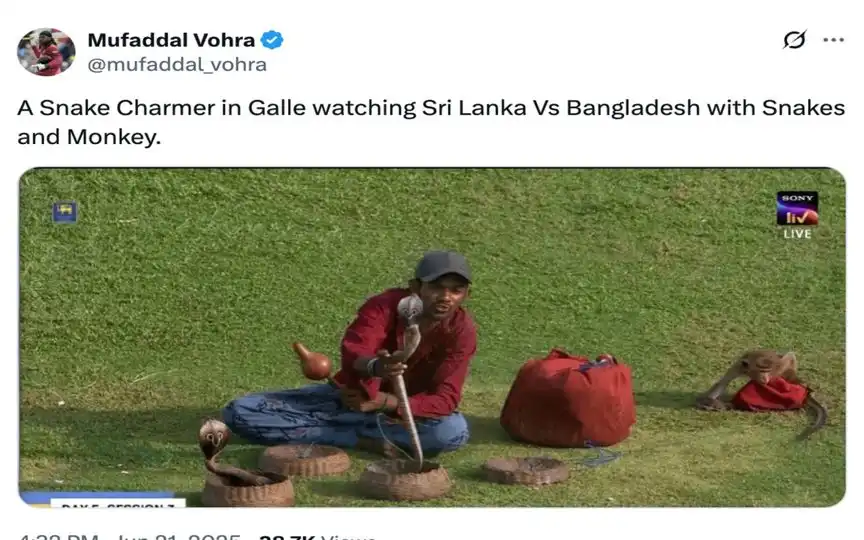 Bizarre scenes in Sri Lanka-Bangladesh Galle Test [Source:  @mufaddal_vohra/X.com]