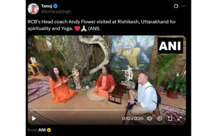 Andy Flower at Rishikesh [Source: @ANI/X.com]