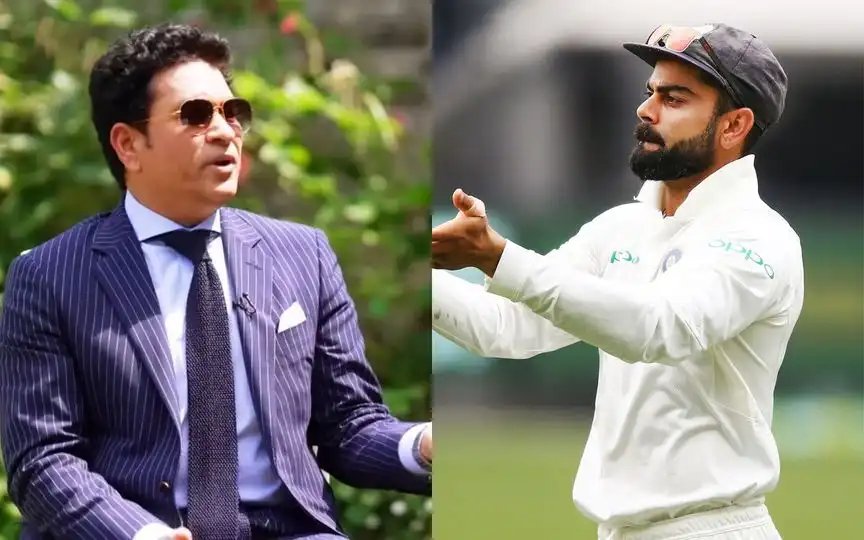 Sachin Tendulkar reacts to Virat Kohli's Test retirement [Source: @mufaddal_vohral, @KohliArchives/X.com]