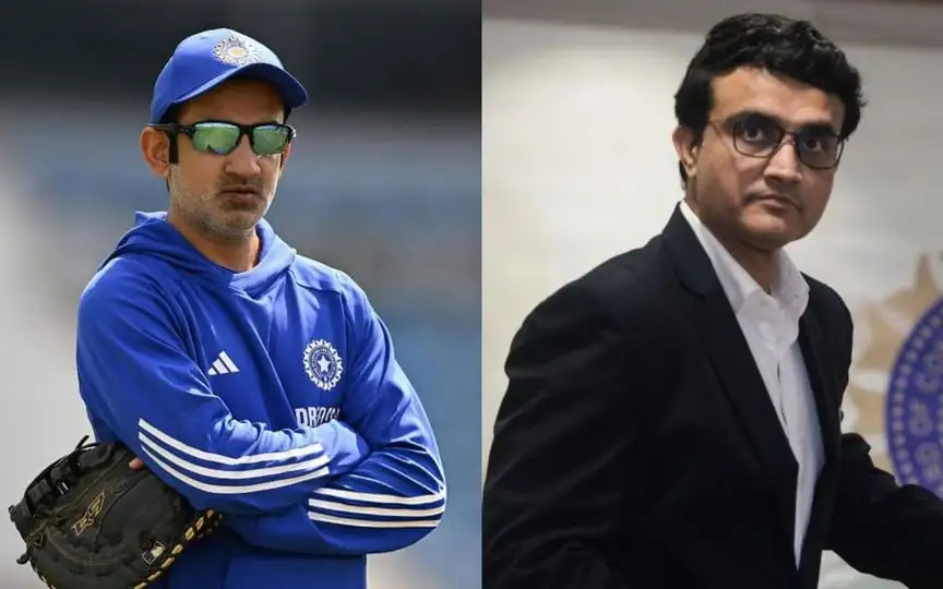 Gautam Gambhir and Sourav Ganguly [Source: @WickedSonny/X.com]