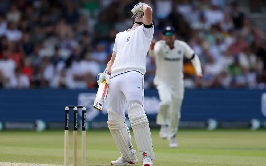 Harry Brook falls on 99 - (Source : @Cricbuzz/X.Com)