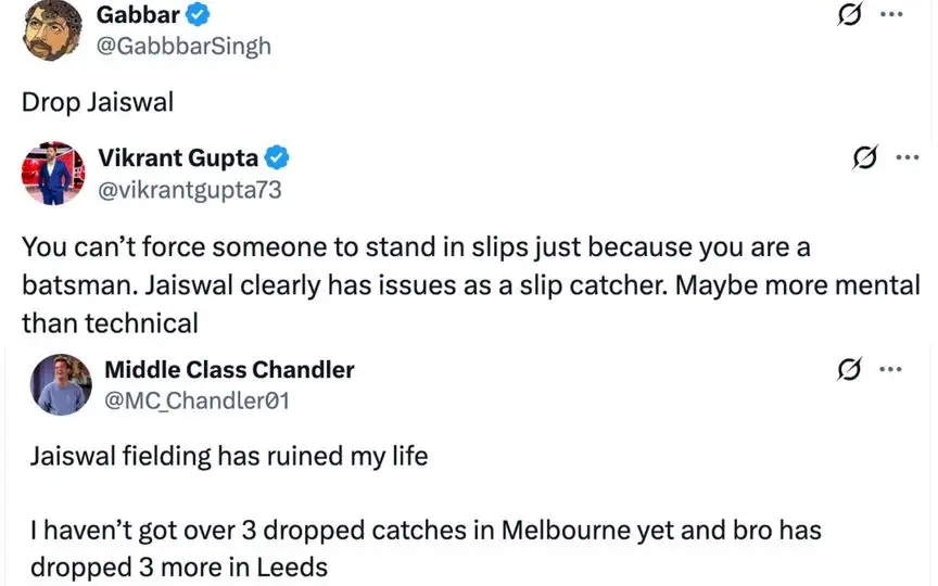 Fan tweets [Source: @MC_Chandler01, @vikrantgupta73, @GabbbarSingh/X.com]