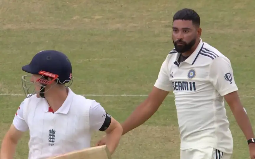 Mohammed Siraj clashes with Harry Brook [Source: @academy_dinda/X.com]