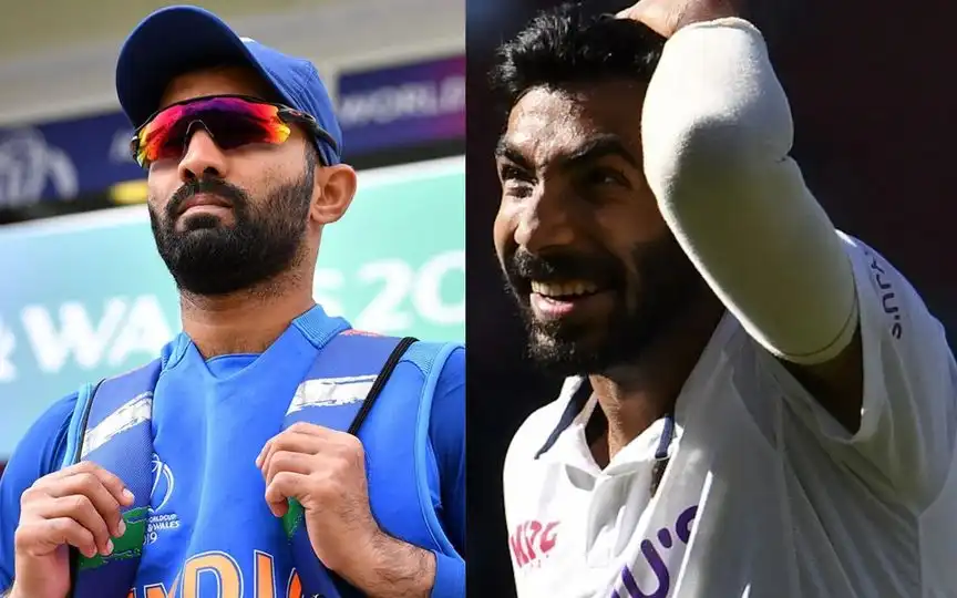 Dinesh Karthik and Jasprit Bumrah [Source: @ICC/X.com]